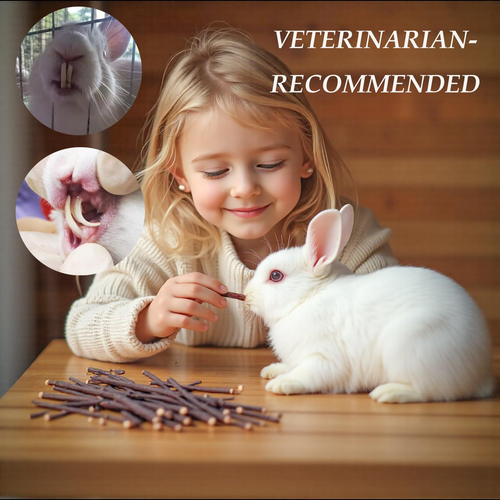 Rabbit Toys 142g/5oz 4 in 1 Bunny Chew Treats for Grinding Teeth Guinea Pig Biting Toy Hamster Molar Food Timothy Sticks Sweet Bamboo Apple Branch Dental Snacks for Small Animals Rodent