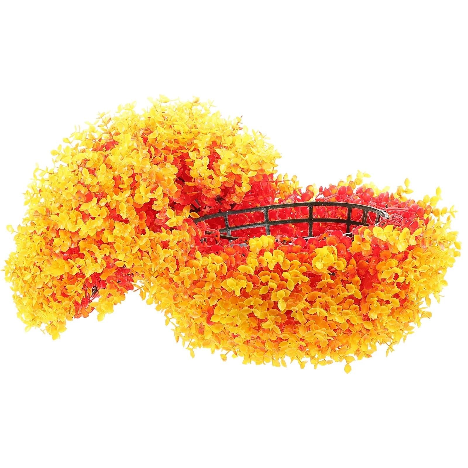 LNNXSZ Topiary Balls Grass Ball Artificial Topiary Outdoor Plants Window DIY Ornament Indoor Balls Plastic Simulation(Orange)