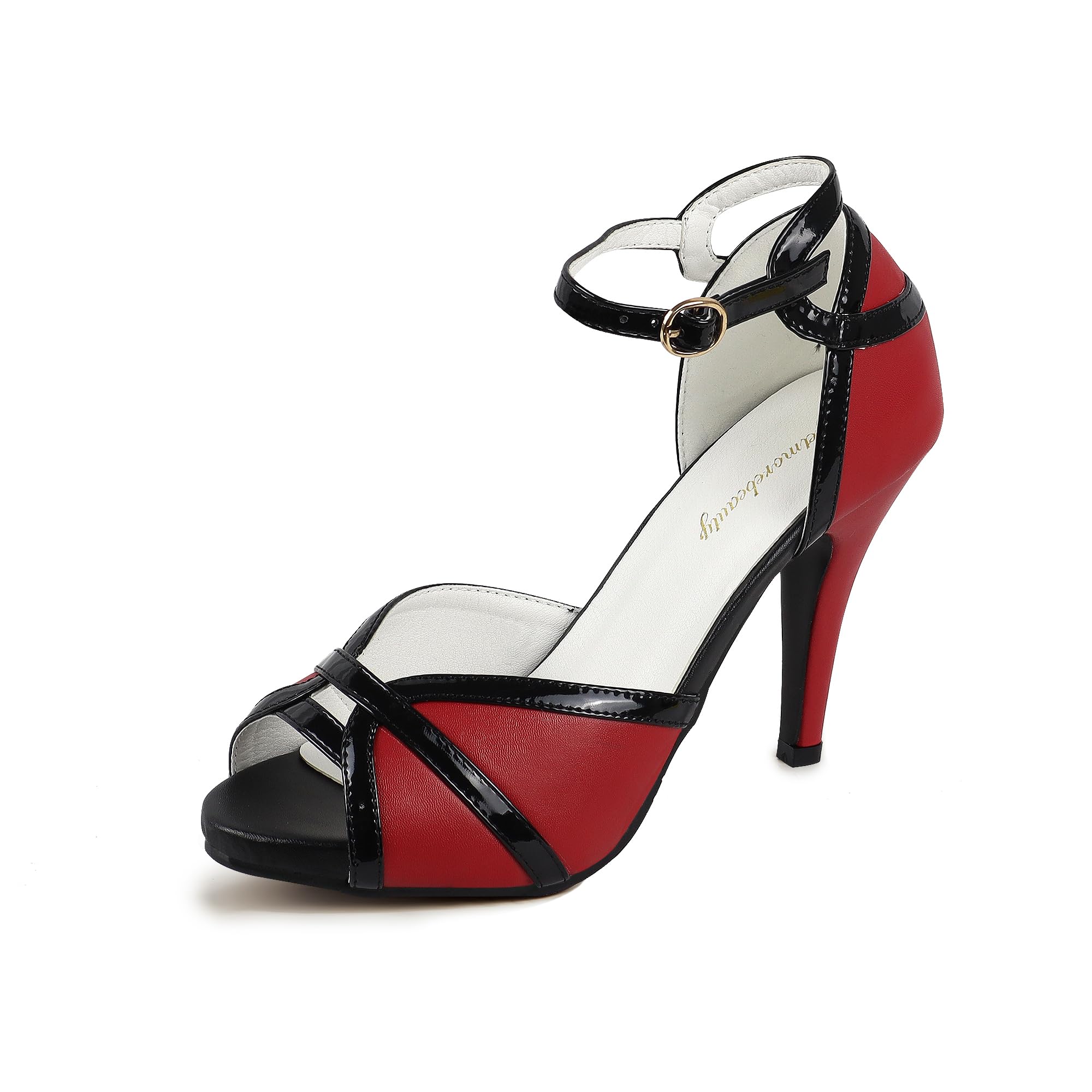 getmorebeauty Peep Toe Heels for Women Sexy Strappy High Heels Ankle Strap Heeled Sandals