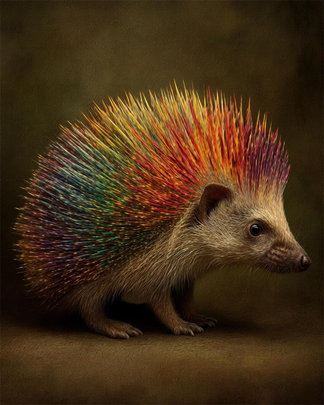 AYAOYANGGO Animal DIY Bead Embroidery Kit Cartoon Hedgehog Beadwork Craft Kit for Beginners,Needlework Set,Preprint Pattern Decor Wall Art 60x80cm