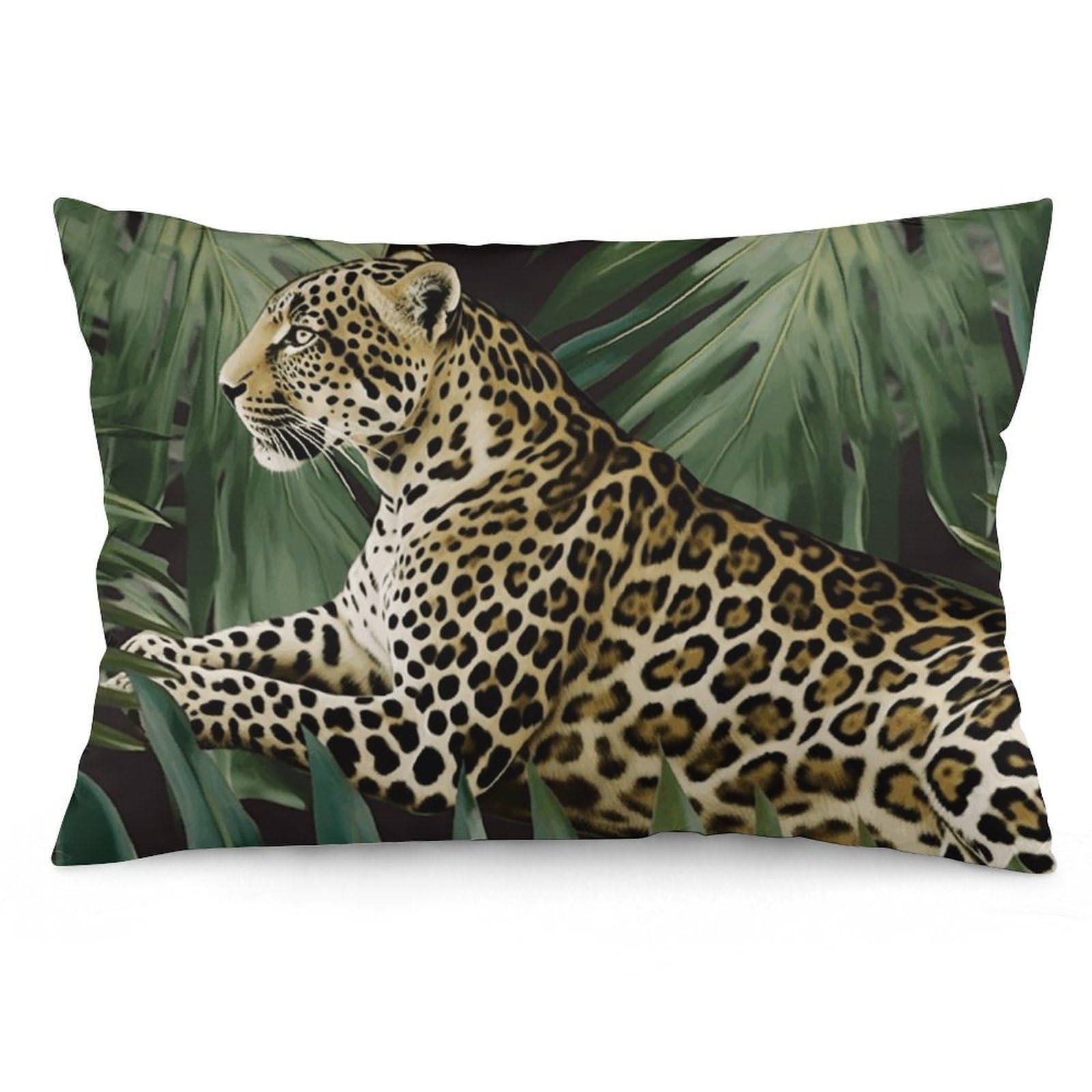 NTVOWPZO 2 Pack Decoration Throw Pillow Covers 20"x30" Pillowcases Covers Leopard Palm Leaf Pillowcases Modern Farmhouse Home Decor Sofa Cushions Covers for Couch Bed Living Room