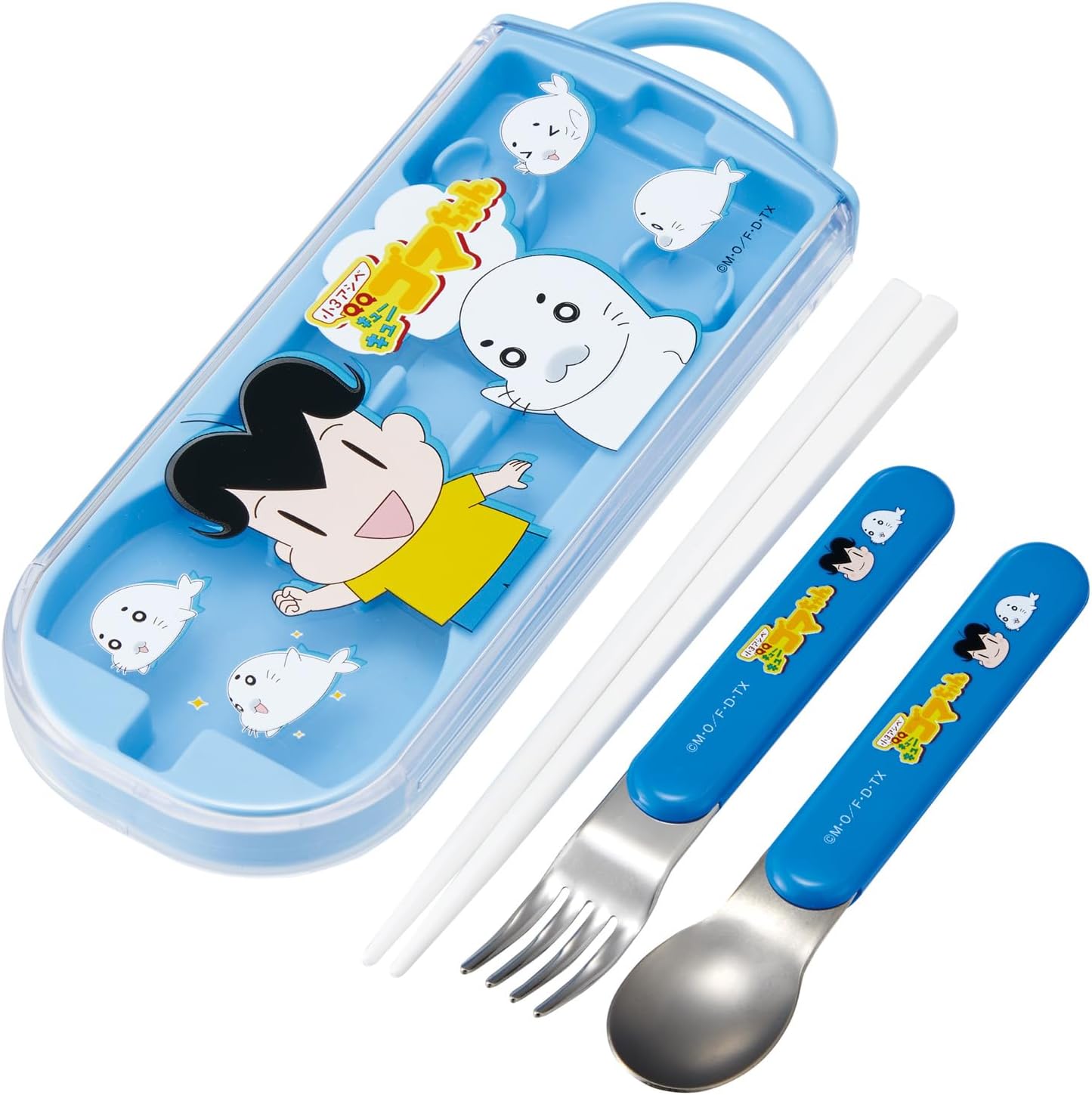 Skater TACC2-A Children's Trio Set of Chopsticks, Spoon, Fork, 6.5 inches (16.5 cm), Small 3 Aibe, QQ Sesama-chan, Boys and Girls