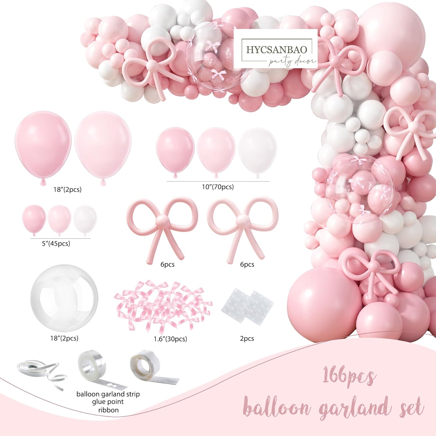 Pink Bow 1st Birthday Decorations, First Birthday Party Supplies for Girl, Pink White Balloon Arch Balloon Box Girls Just Wanna Be One Backdrop High Chair Banner - Image 4