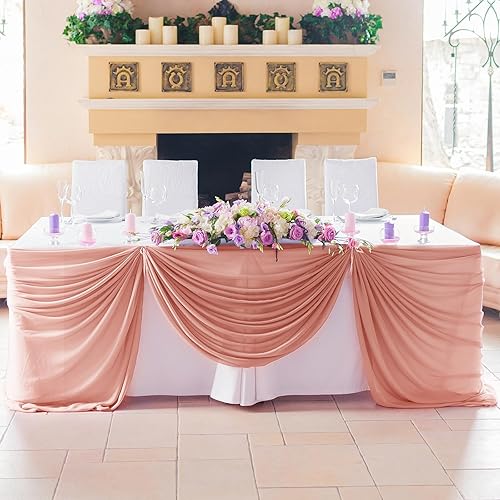 Miniatura 5 de ZOUTOG - Paquete de 6 caminos de mesa de estopa, camino de mesa de 10 pies para fiesta, 35 x 120 pulgadas, rústico, transparente, bohemio,