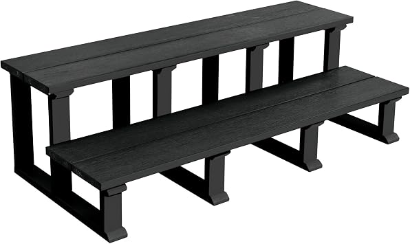 Highwood Spa Collection Two Tier Hot Tub and Spa Steps, 47", Black