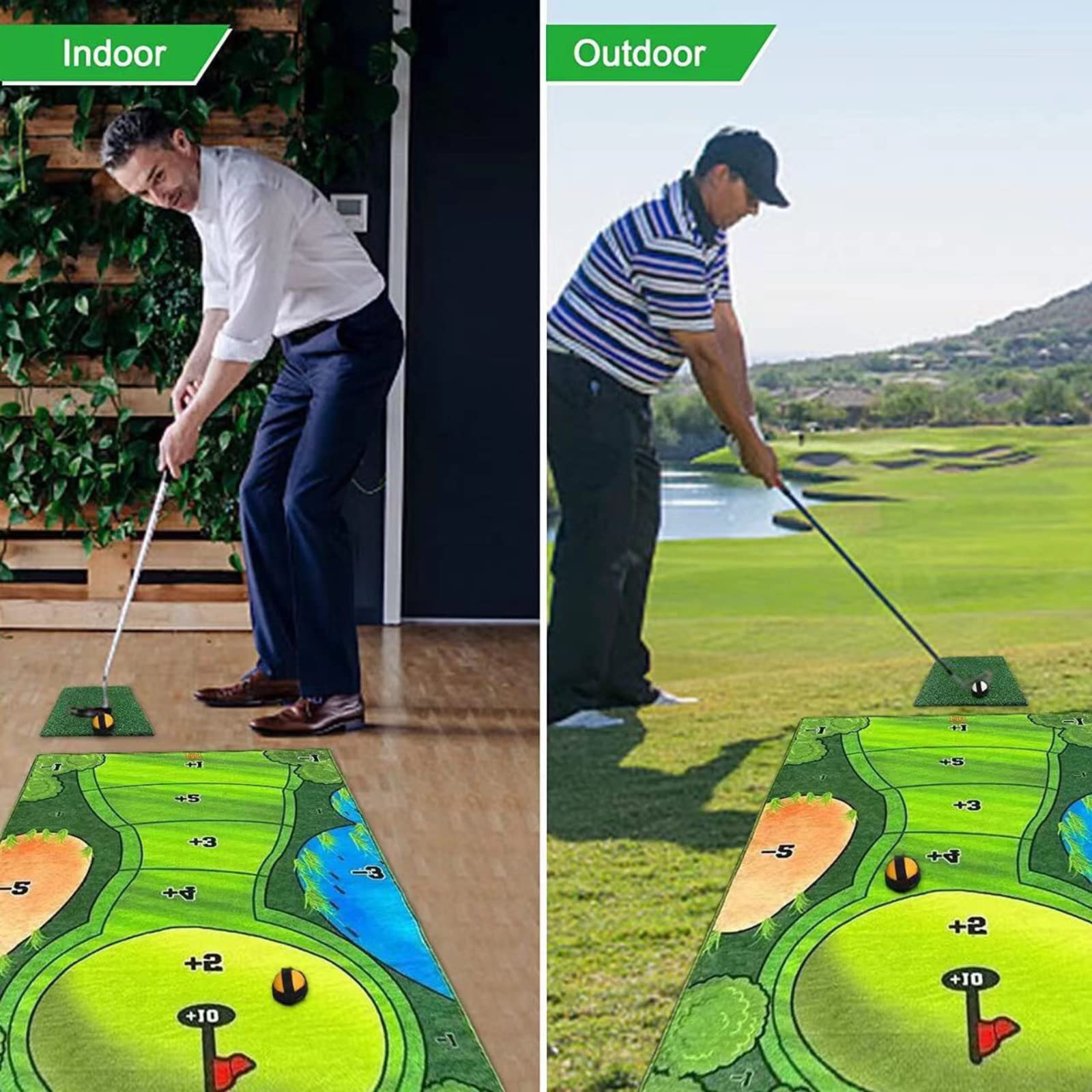 Produktbild von Golf Chipping Spoil Schlagmatte - Indoor Outdoor Stick Trainingsmatte Für Erwachsene Familie | Trick Tee Übungsmatte Stabil Oberfläche Portable Schlagpraxis-Matte Als Geschenk