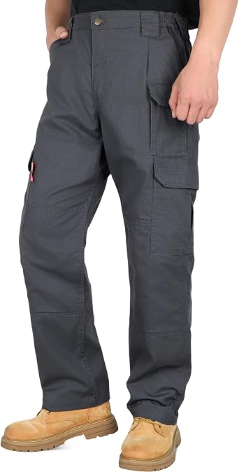 VATRENUS Mens FR Ripstop 6oz Lightweight Cargo Pants 10 Utility Pockets | Flame Resistant Durable Work Pant|Relaxed Fit Waterproof Dirt-Resistant 100% Cotton CAT2 NFPA2112