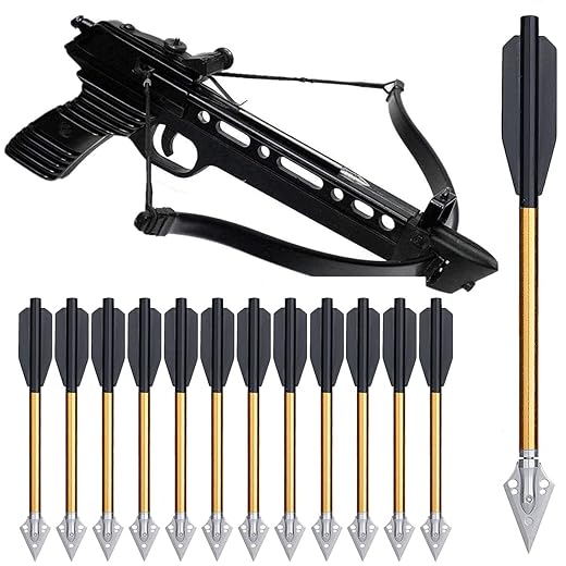 YAMAXUN 6,3-Zoll-Aluminium-Armbrustbolzen Pfeile Mit Schlagbolzen 50-Pfund Und 80-Pfund, Für Mini-Armbrust-Jagdpistole Präzisions-Zielpfeil-Bogenschießen,24 Pack - Keine Armbrust