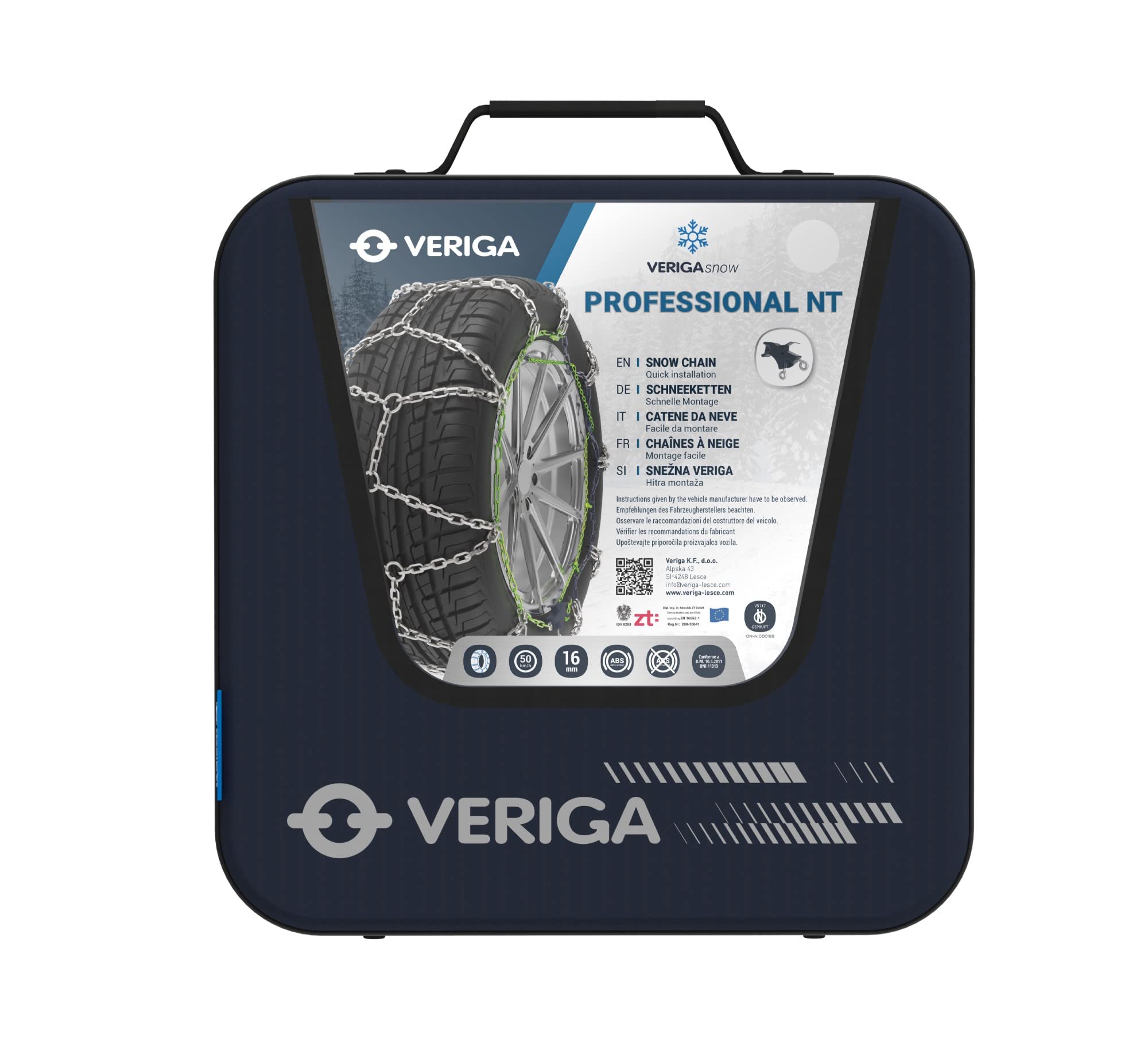 AROBA PN-310 PROFESSIONAL NT 16mm Catene da neve by Veriga (1 coppia = 2 pezzi) - Montaggio rapido per uso professionale & furgoni, camper, veicoli commerciali, veicoli 4x4