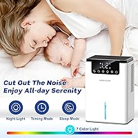 Vista 5 de Deshumidificador para sótano, deshumidificador silencioso de 75 onzas para dormitorio con apagado automático, 2 modos de deshumidificación, modo