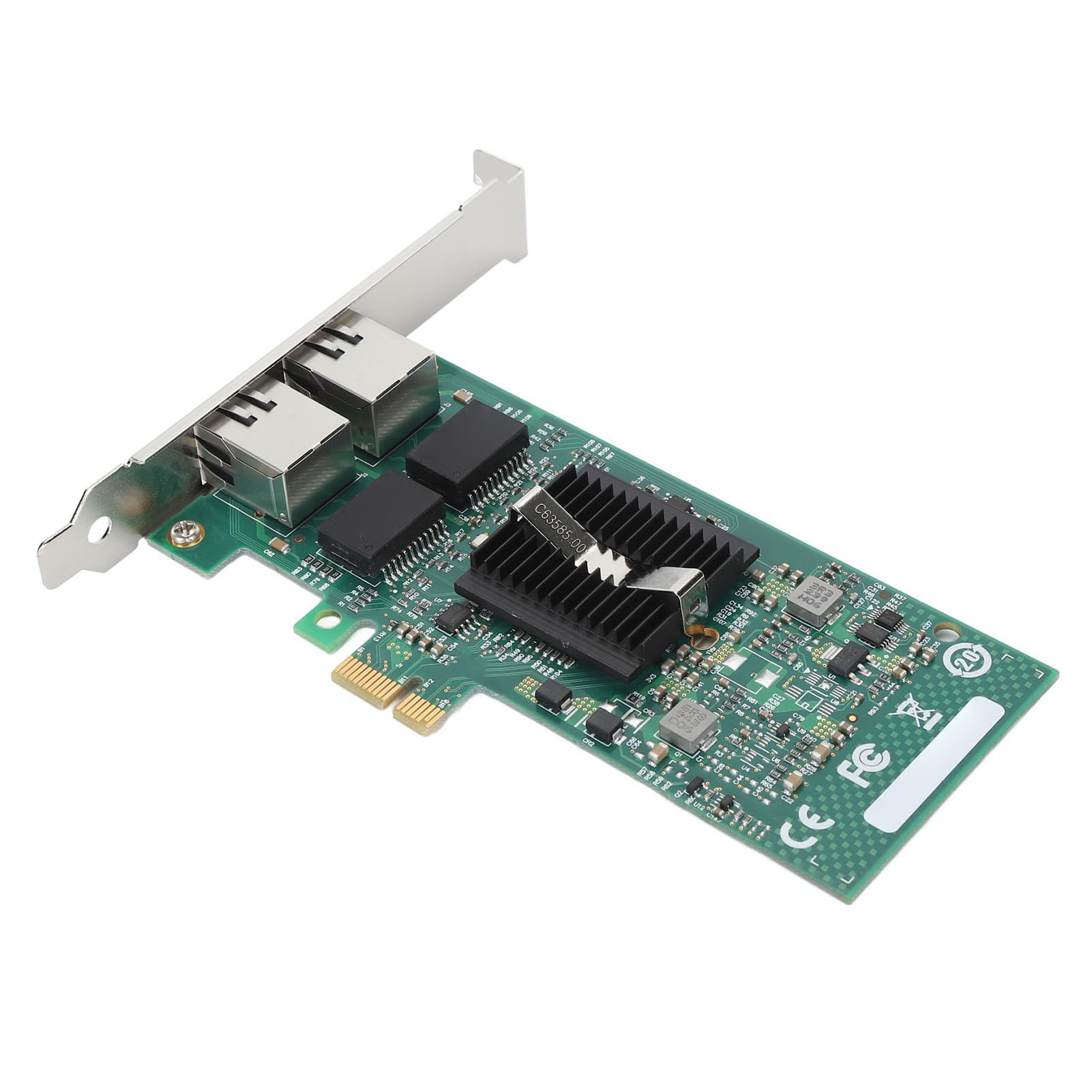 Carte Réseau RJ45, Carte Réseau Gigabit PCIE X1 Double Port 10/100/1000Mbps avec 2 Ports Ethernet RJ45 avec 4 Indicateurs LED