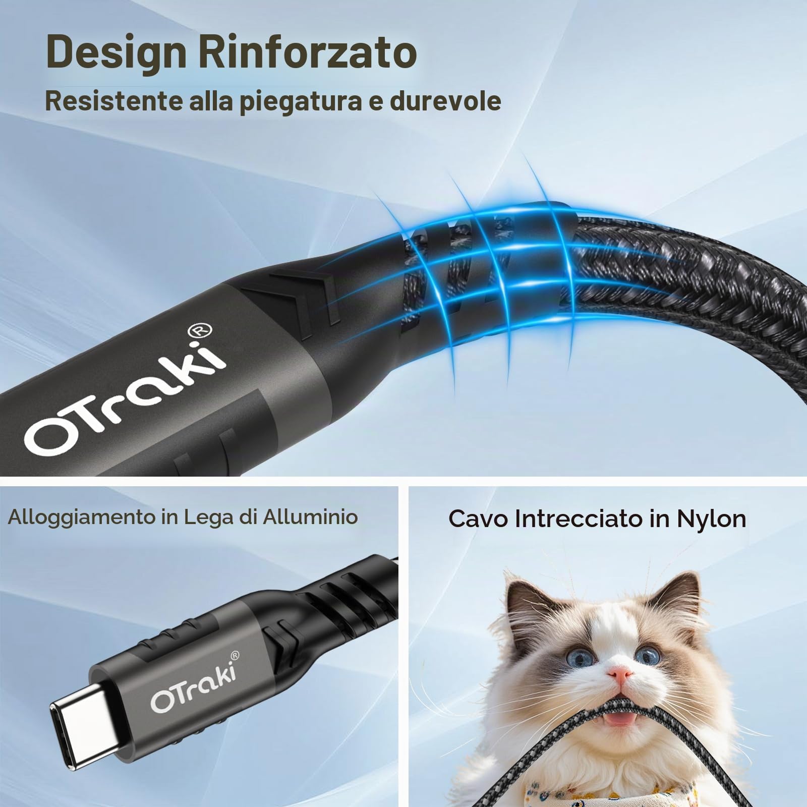 Cavo Prolunga USB-C Maschio-femmina PD Ricarica Veloce – Lunghezze 0.5m, 1m, 2m Nero
