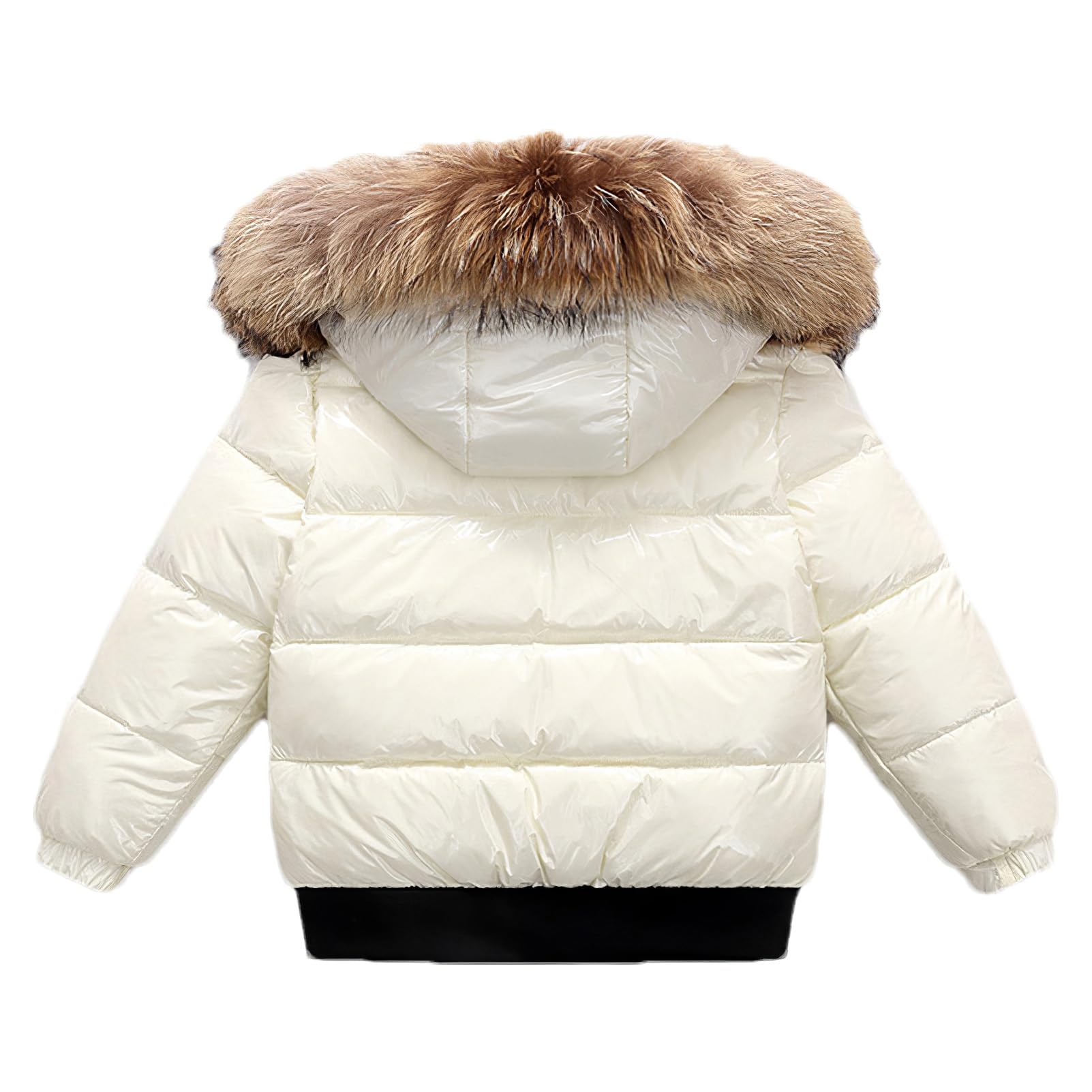 amropi Bambine e Ragazze Cappotto di Piumino Invernale Lucido Giacca con Cappuccio in Pelliccia Caldo Capispalla