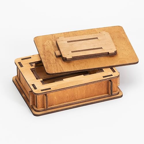 Miniatura 5 de Bits and Pieces - Caja Botánica Brainteaser, caja de regalo de rompecabezas de madera, compartimiento secreto, juego para el cerebro