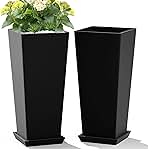 Set of 2 Large Tall Planter for Indoor or Outdoor 24
