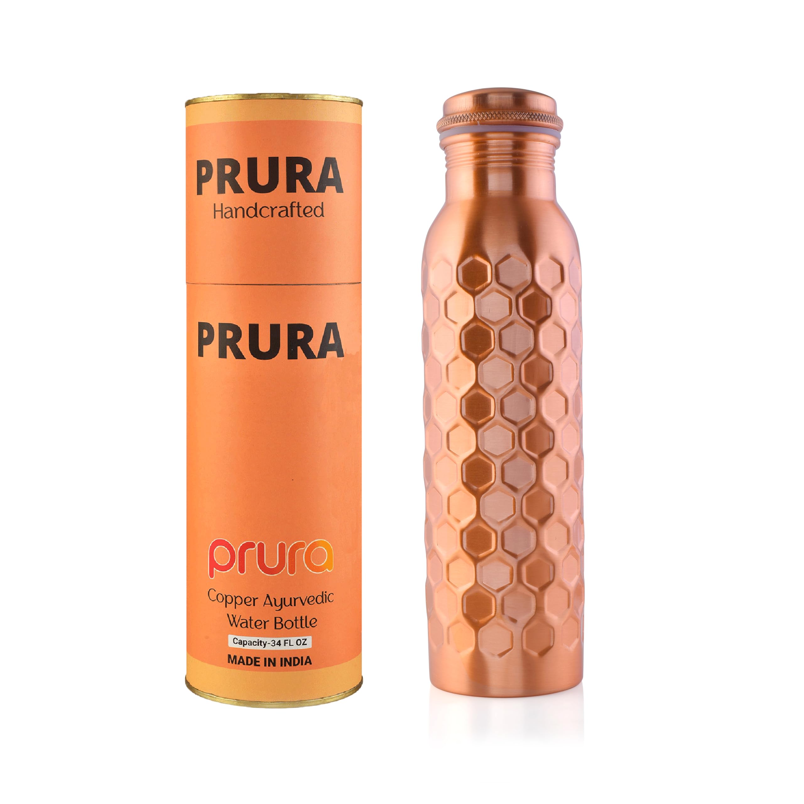 PRURA Copper Water Bottle A Leak Proof Ayurvedic Pure Copper Vessel