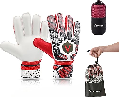 VORTINER Guantes de fútbol para jóvenes. Set de guantes de portero y toalla de entrenamiento y bolsa de guantes. Guantes de portero Guantes de