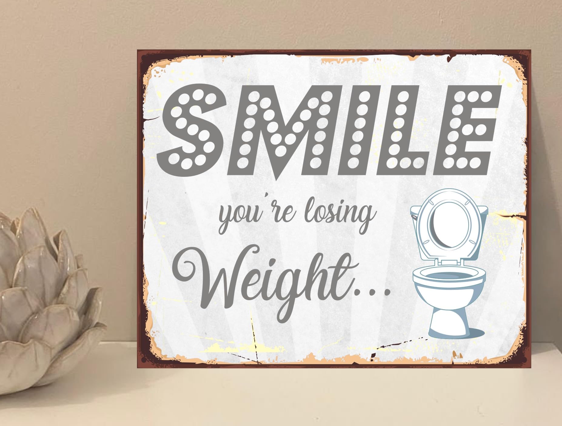 the sticker studio ltd Toilet Losing Weight Funny Bathroom Novelty Metal Plaque Sign Gift fcp75