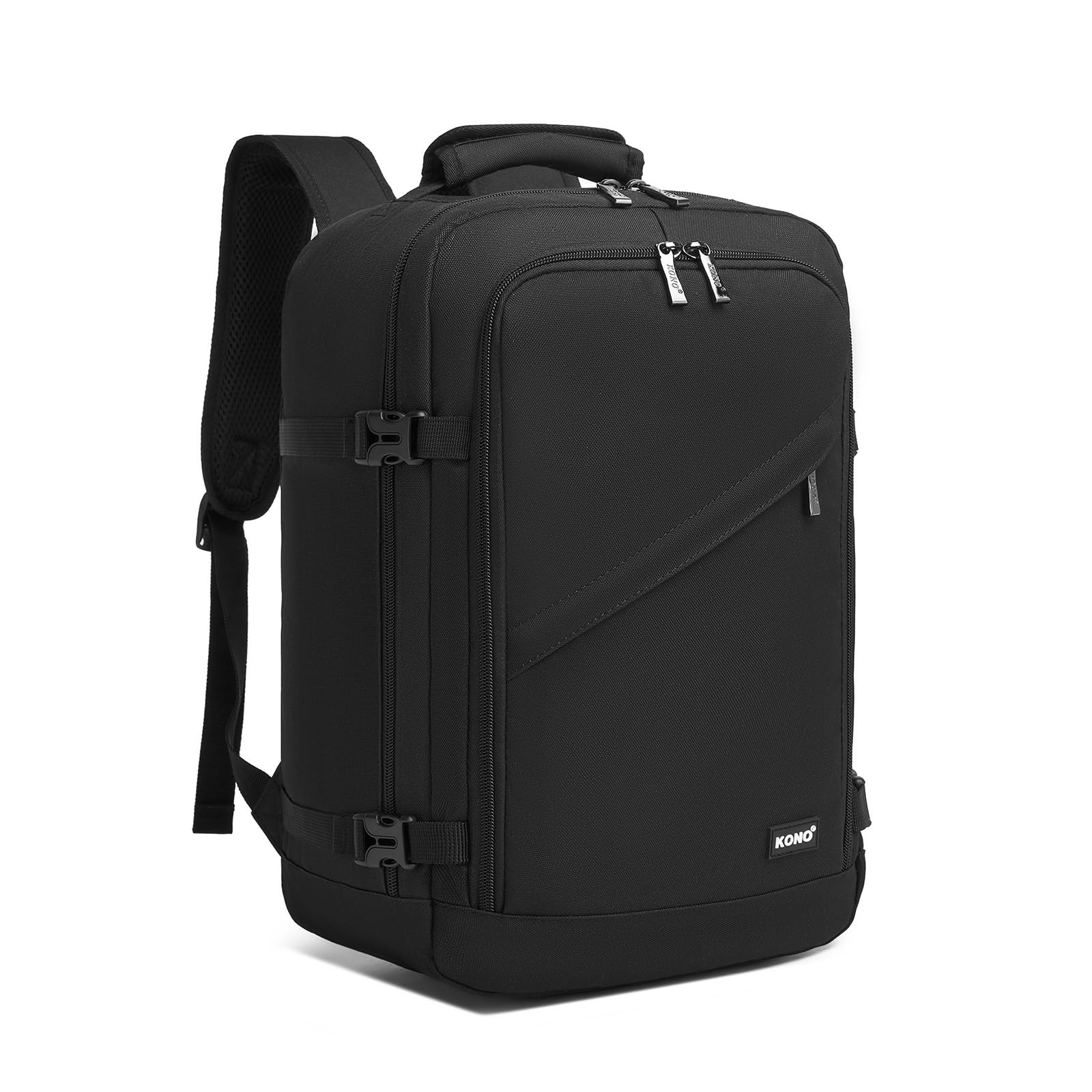 Kono Cabin Bag 40x20x25 for Ryanair Underseat Travel Carry-on Backpack Cabin Size 20L (Black)
