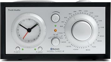 Tivoli Audio Model Three BT - AM/FM Clock Radio with Bluetooth - Black Ash/Silver
