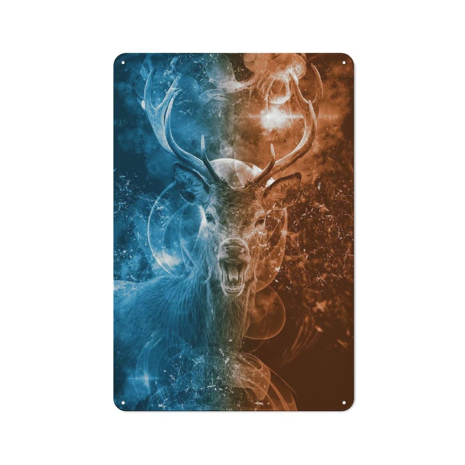 Deer Are Country Vintage Metal Wall Decor 30x20cm, Decorative Tin Sign for Cottage, Kitchen, Hallway Or Breakfast Nook