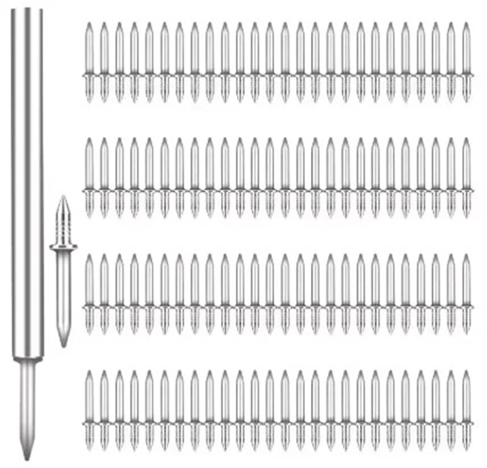 Yangshe 700Pcs Double Head Seamless Skirting Nails 900Pcs With Rods Rust Proof Metal Wood Trim Fixator