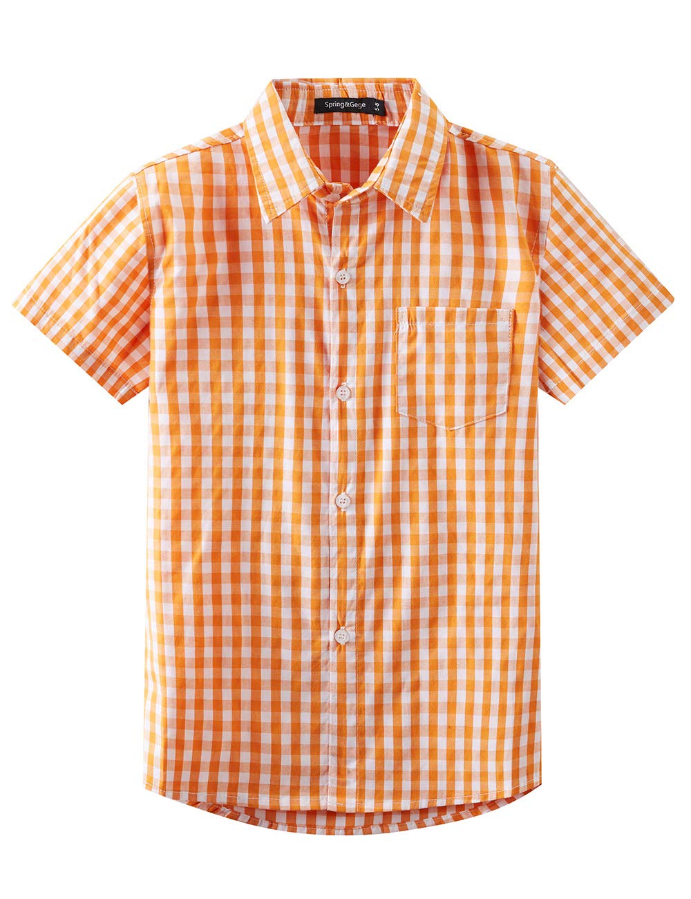 Spring&Gege Camisa de vestir de popelina de manga larga para niños