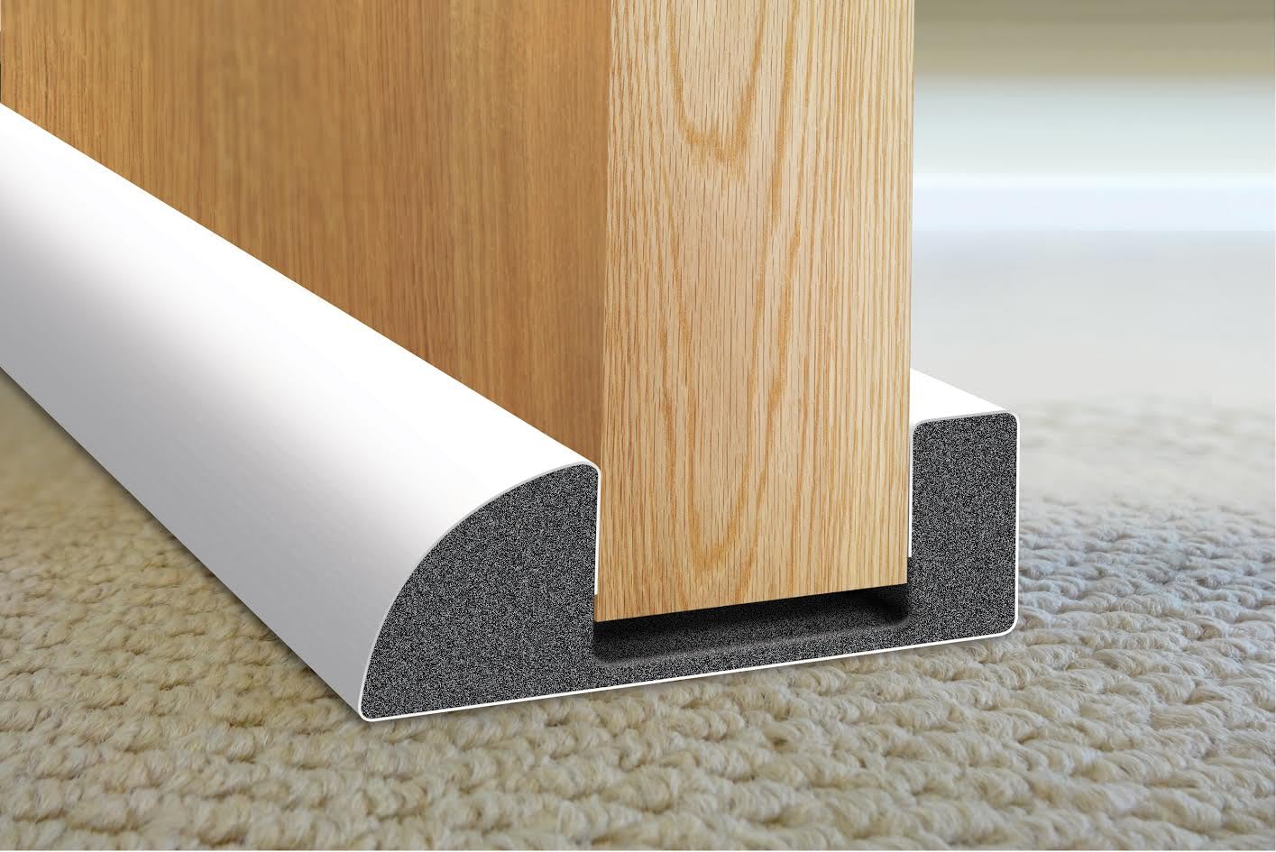 Paraspifferi superiore in schiuma per porta 914 mm, guarnizione sotto porta, sigilla spazi di 3-25 mm, riduce la perdita di aria fredda e calore (bianco)