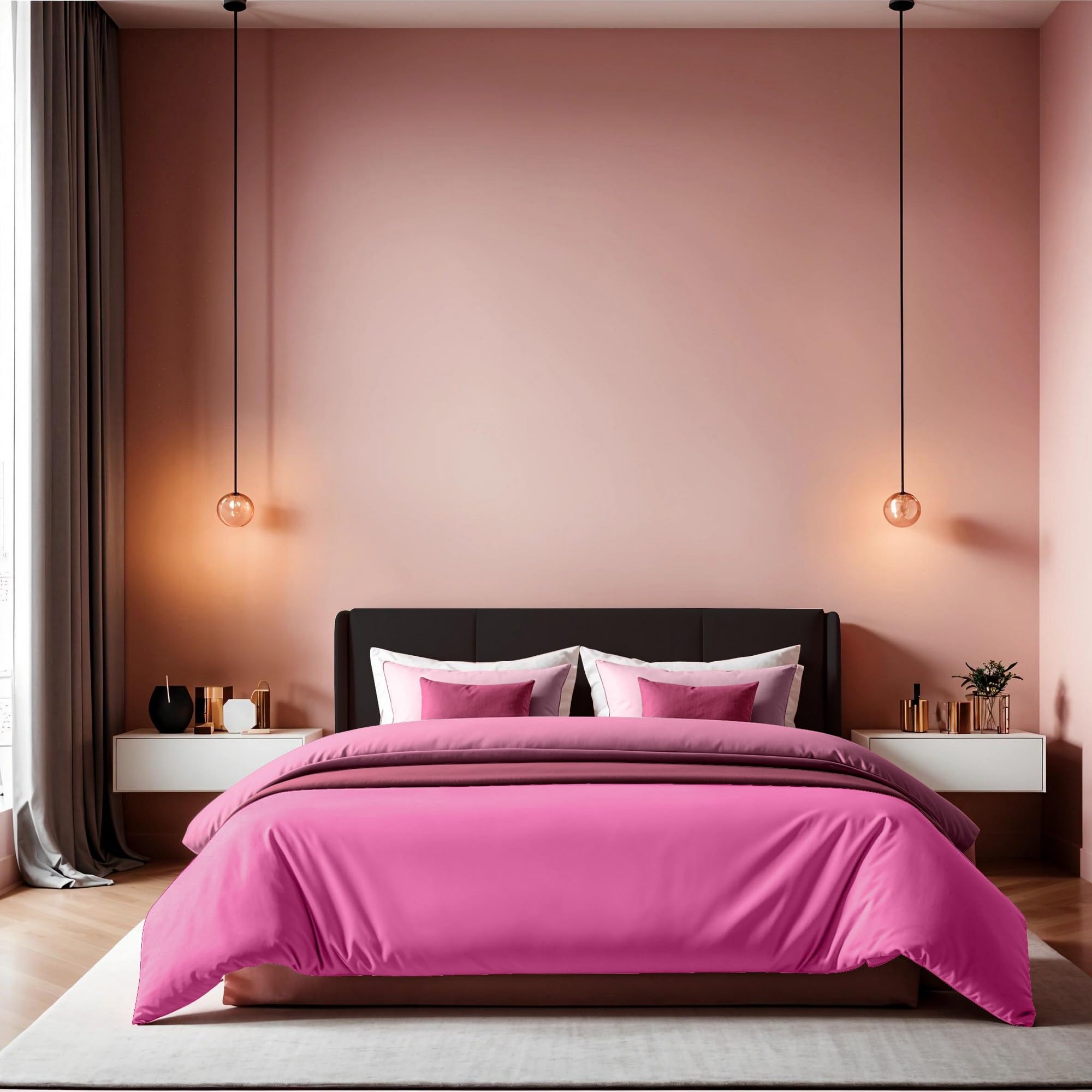 Elegant Dusty Rose Ranforce Double Quilt Cover (200 x 200 cm) | 100% Cotton, 155 Thread Count, Button Closure | Machine Washable at 30°C, Soft & Stylish