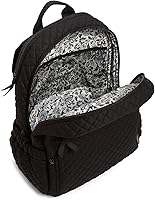 Vista 3 de Vera Bradley Mochila Campus de Algodón para Mujer, Negro algodón reciclado