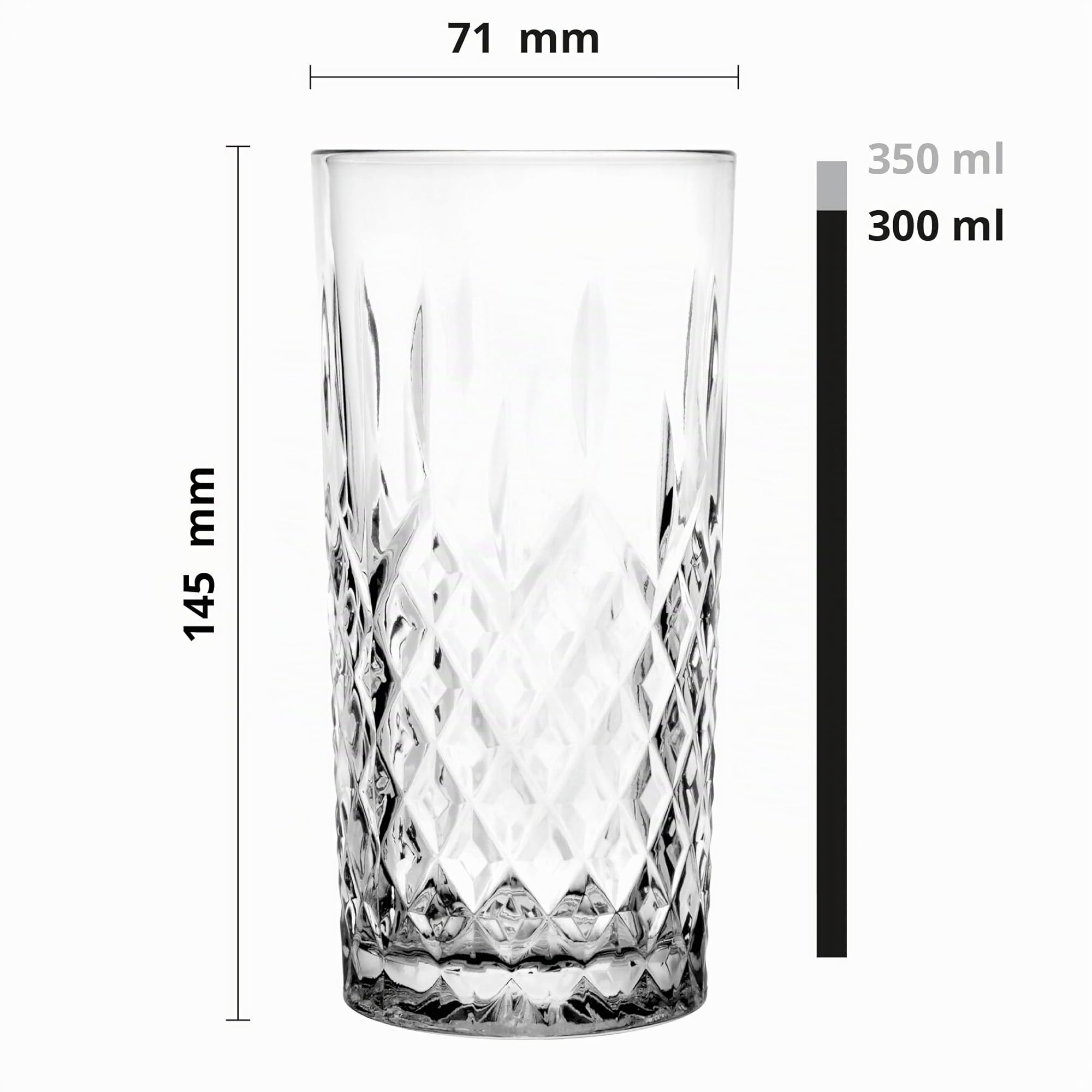 Glasmark A680100-W300-000-00 Set di 6 Bicchieri Alti da 350 ml, Vetro