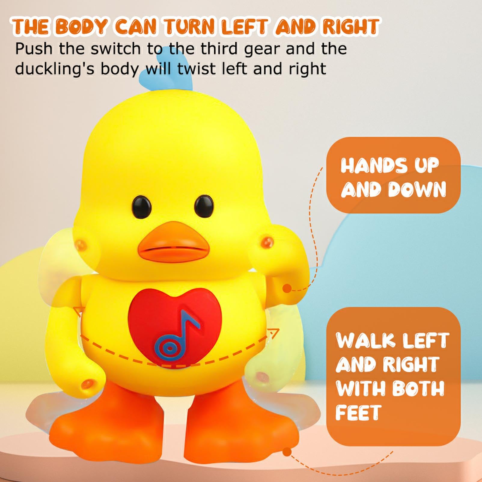 Afenau Dancing Duck Toy for Kids - Baby Musical Toy With LED Light, Singing and Dancing Yellow Duck - Early Educational Gift - Image 2