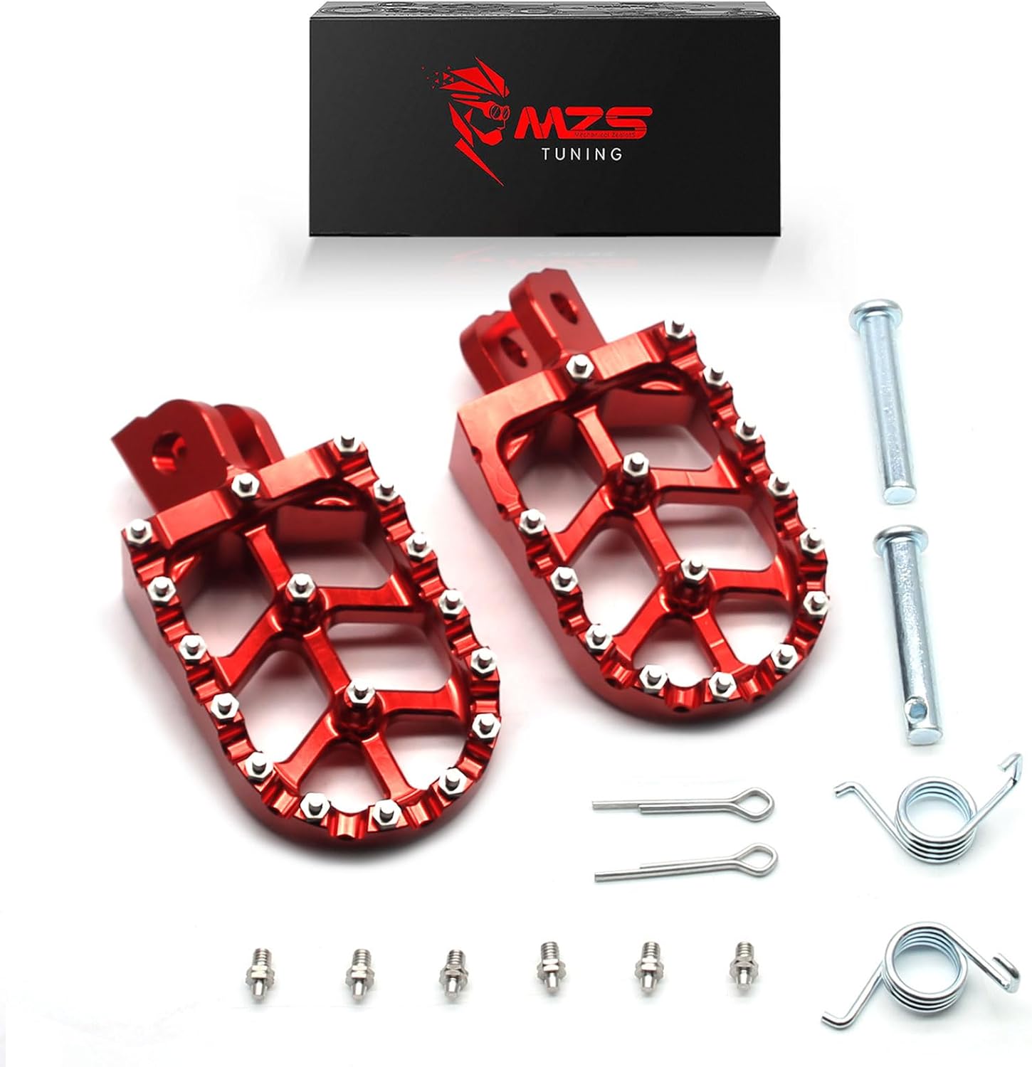 MZS Black Motorcycle Brake Clutch Levers + Foot Pegs Compatible with GROM Monkey