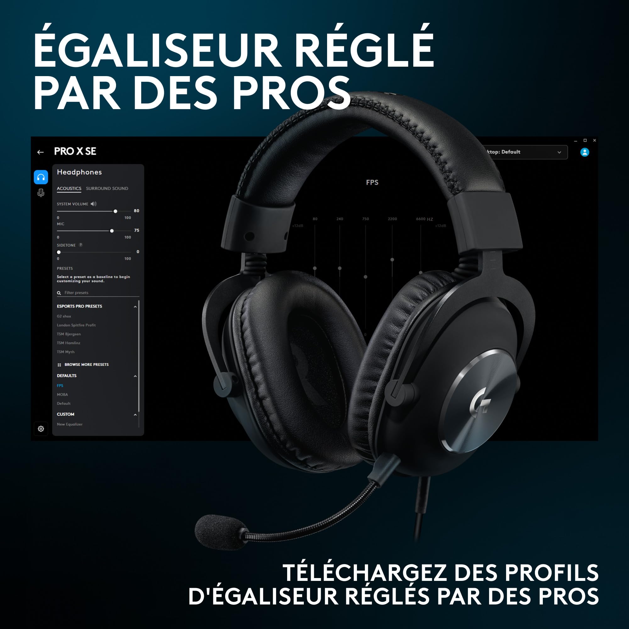 Logitech G Pro X SE Casque Gaming Filaire avec Microphone Micro détachable DTS Headphone X 7.1 pour PC Xbox One Xbox Series X|S PS5 PS4 avec DAC USB - Noir