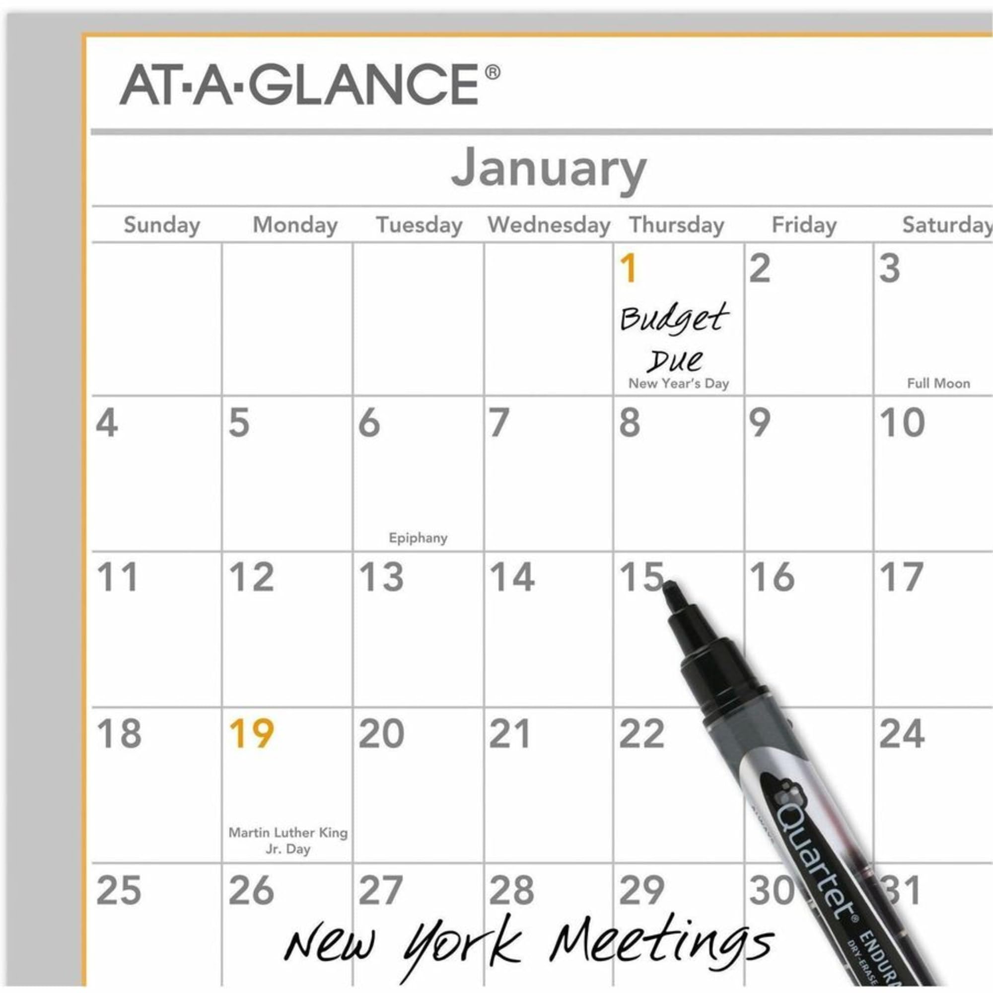 AT-A-GLANCE® WallMates 2026 Calendario annuale autoadesivo cancellabile a secco, grande, 61 x 45,7 cm