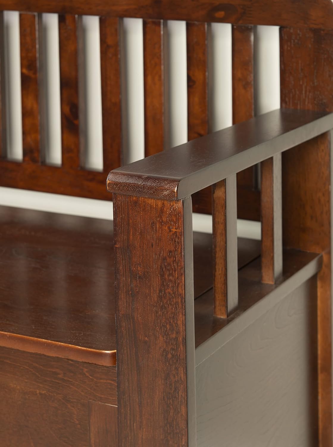 Linon Carlsbad Walnut Storage Bench with Lift Top