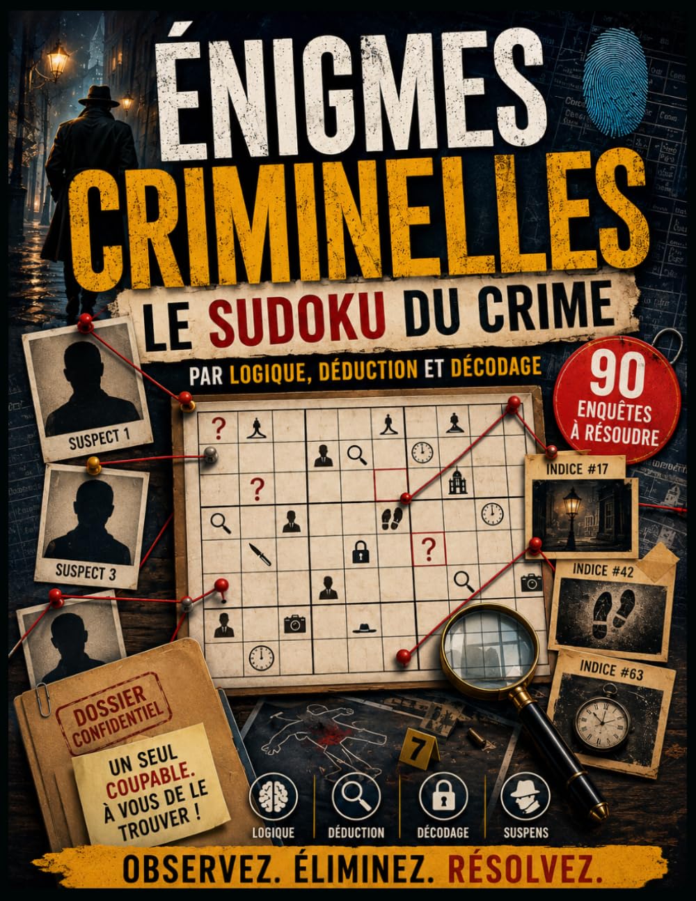 Énigmes criminelles: Le Sudoku du crime – 90 enquêtes à résoudre par logique, déduction et décodage