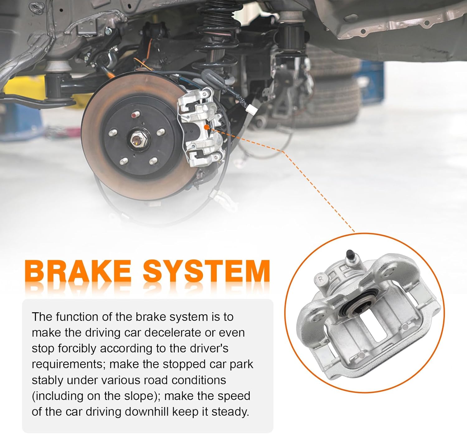 DRIVESTAR 18B4727 Right Rear Brake Caliper for Cadillac DeVille, for Chevy Astro/Silverado 1500/ Suburban 1500/ Tahoe, for GMC Safari/Sierra 1500/ Yukon/Yukon XL 1500, Disc Brake Caliper Rear