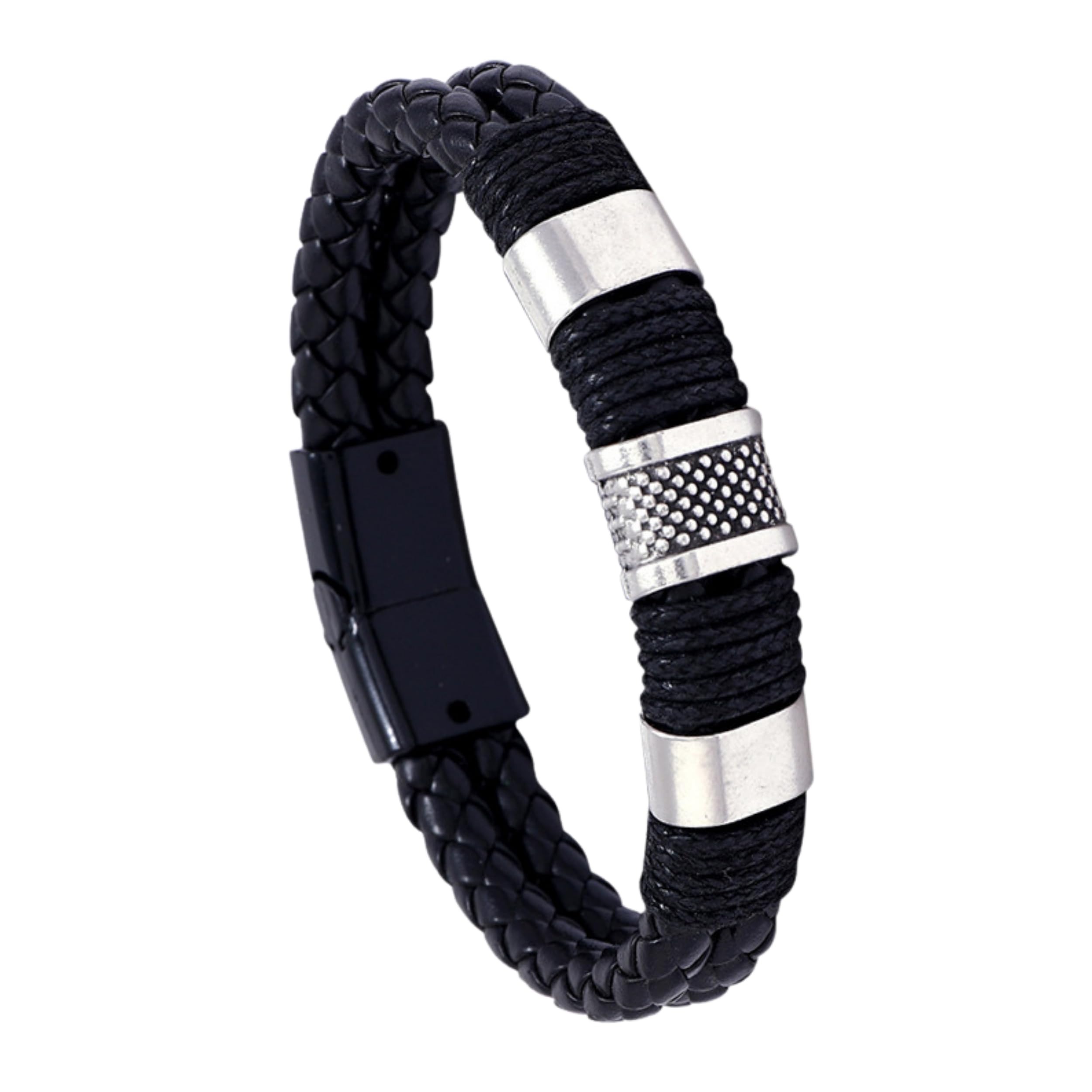 SALTY Alpha Pelt Bracelet for Men & Boys | Leather | Wrist Band | Fancy & Stylish | Birthday Gift | Aesthetic Jewellery | Accessories for Everyday Wear | Black (B0CVXFVVPX) Amazon Price History, Amazon Price Tracker