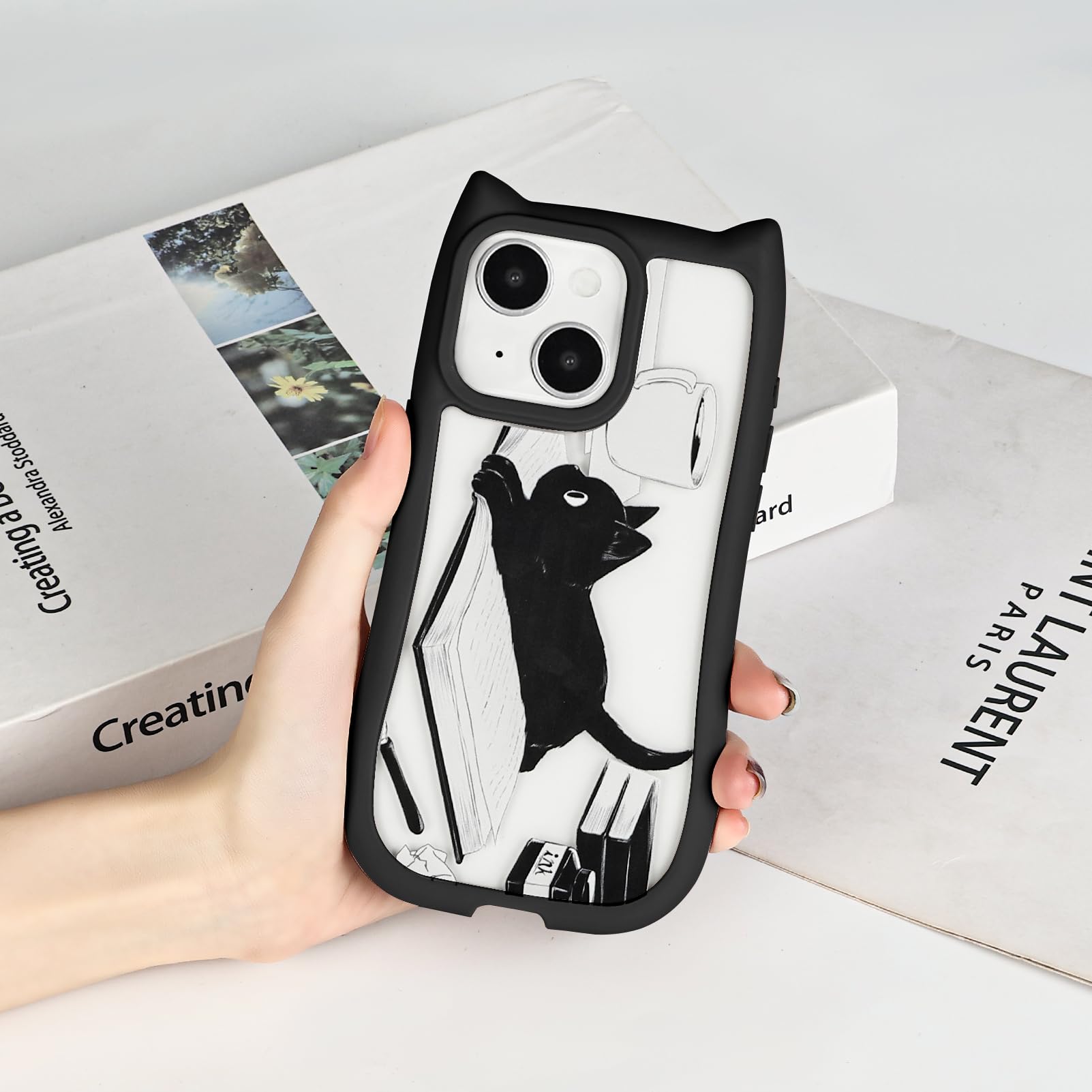 Cute Funny Black Cat Clear Phone Case For IPhone 15 14 13 - View #6