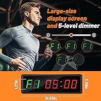 Vista 7 de Upgraded Gym Timer Clock for Tabata/FBG/EMOM - Large Digital Interval Workout for Fitness Enthusiast, Count Down & Up Stopwatch Workout Clock