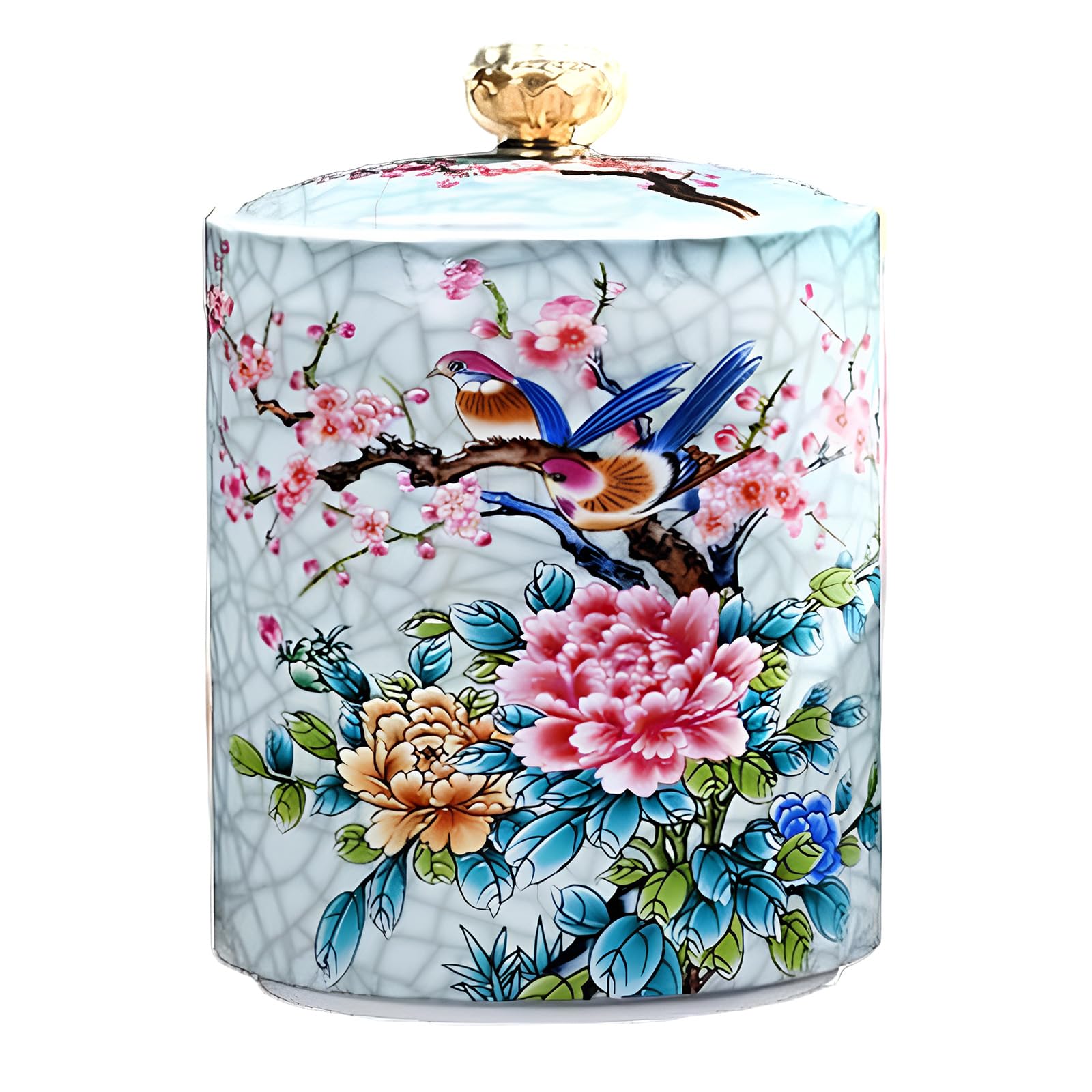 Portable Ceramic Tea Salt Storage Container Candy Canister Seasoning Container with Sealed Lid Multifunctional Jar