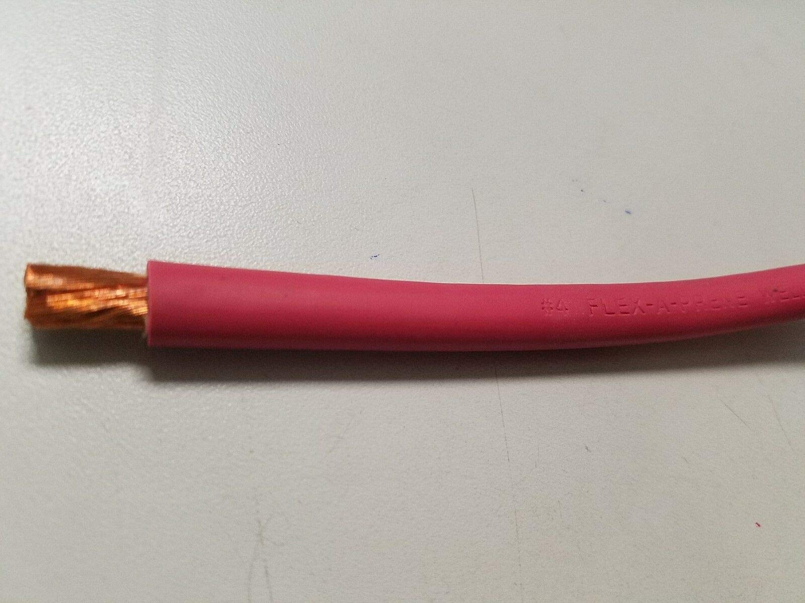 15 FEET FLEXAPRENE Welding Cable #4 Gauge RED 100 AMPS USA 4 AWG Battery Cable