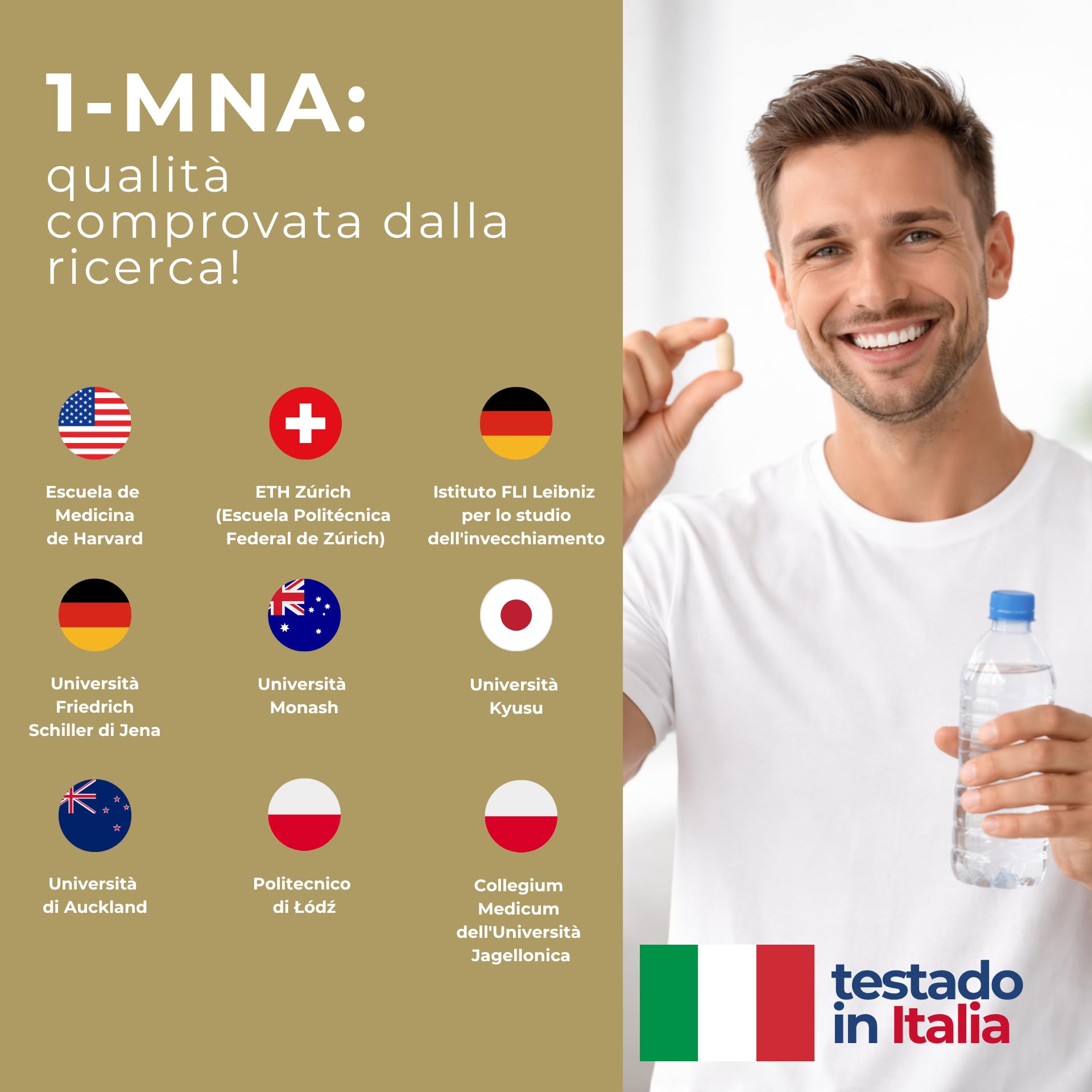 1-MNA PRO, Integratore Anti-Età, Ottimizza NAD+, Doppia Dose per Effetti Più Rapidi, Biohacking, Supporto per la Salute Cellulare, Biodisponibilità Maggiorata, 30 Compresse