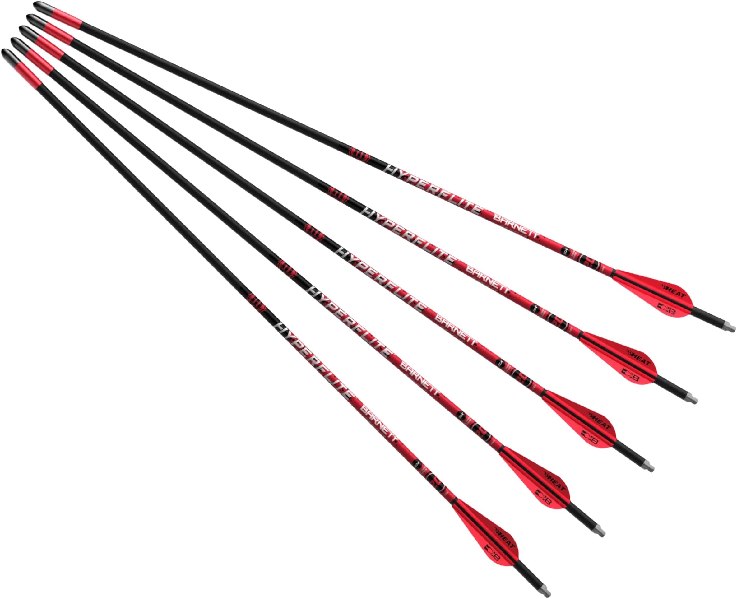 20" Hyperflite Crossbow Arrows, Precision Hunting Bolts for Barnett Hyper Series Crossbows, with Red & White Heat Vanes, 5-Pack