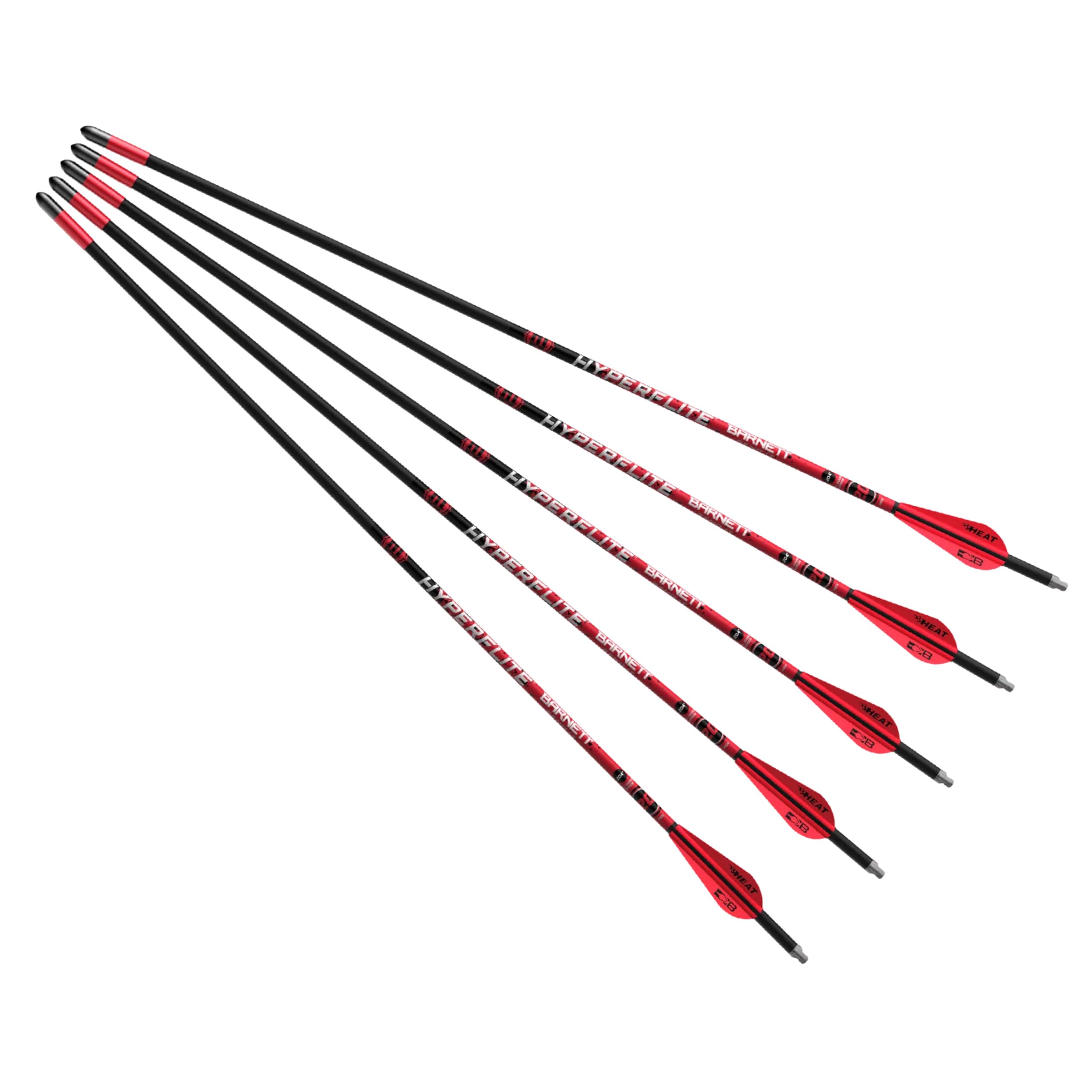 Barnett 20" Hyperflite Crossbow Arrows, Precision Hunting Bolts for Barnett Hyper Series Crossbows, with Red & White Heat Vanes, 5-Pack