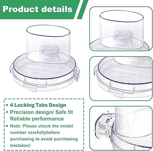 Miniatura 5 de DLC-10 Series - Cubierta para cuenco de trabajo de 7 tazas DLC-117BGTXT-1, piezas de repuesto para procesador de alimentos Tritan Cuisinart, esta