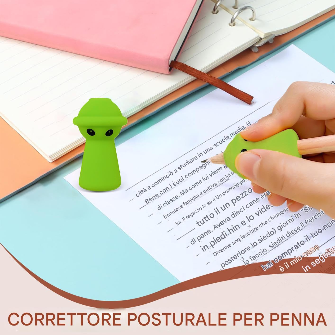 CHSYOO 10 pezzi di strumento di correzione della postura della penna con impugnatura a matita in silicone per la correzione della scrittura ergonomica per bambini in età prescolare e adulti