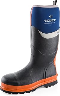 Buckbootz BBZ6000BL Blue S5 Neoprene Rubber Safety Wellington Boots for Men (8 UK)
