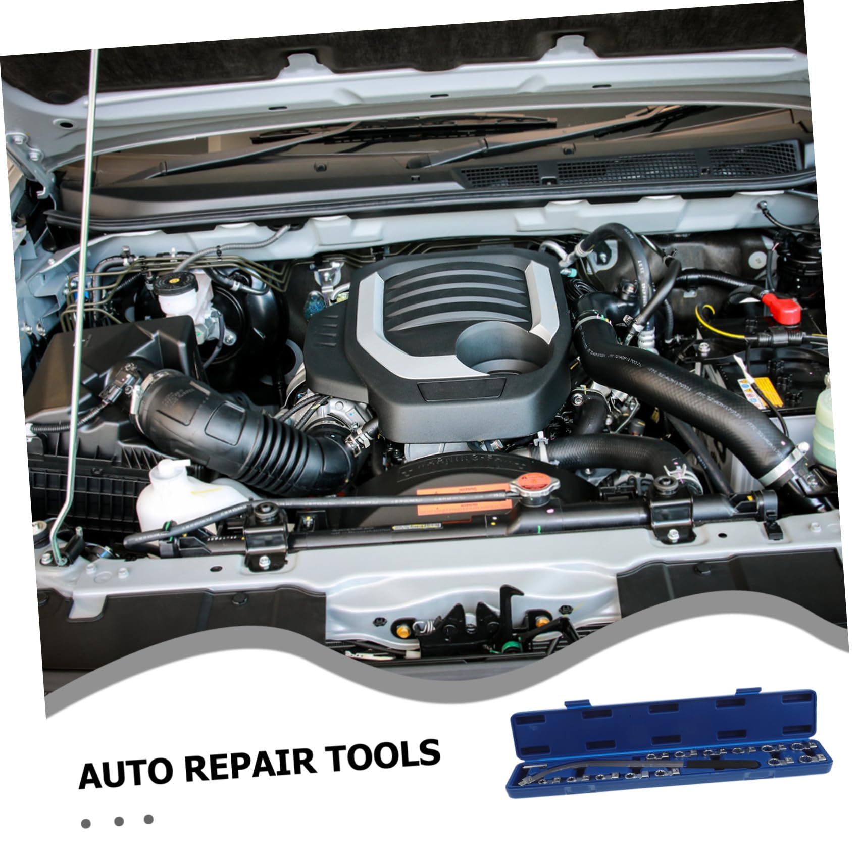 Kit 15 Pezzi Strumenti per Riparazione Motore Auto con Chiave Regolabile per Tendicinghia e Puleggia Folle in Acciaio Argento per Manutenzione Automobilistica